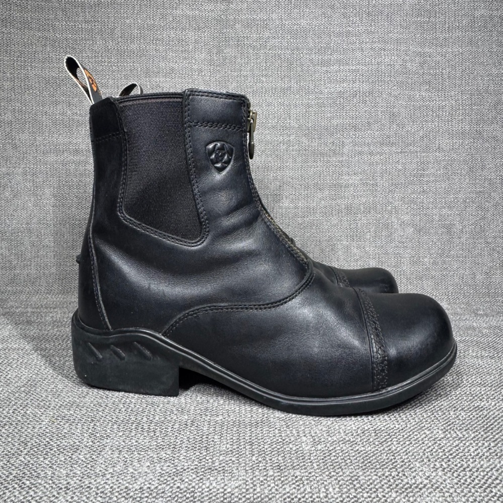 Ariat Scout Zip Paddock Boot Black Leather Equestrian Riding Size 8.5 *No Insole
